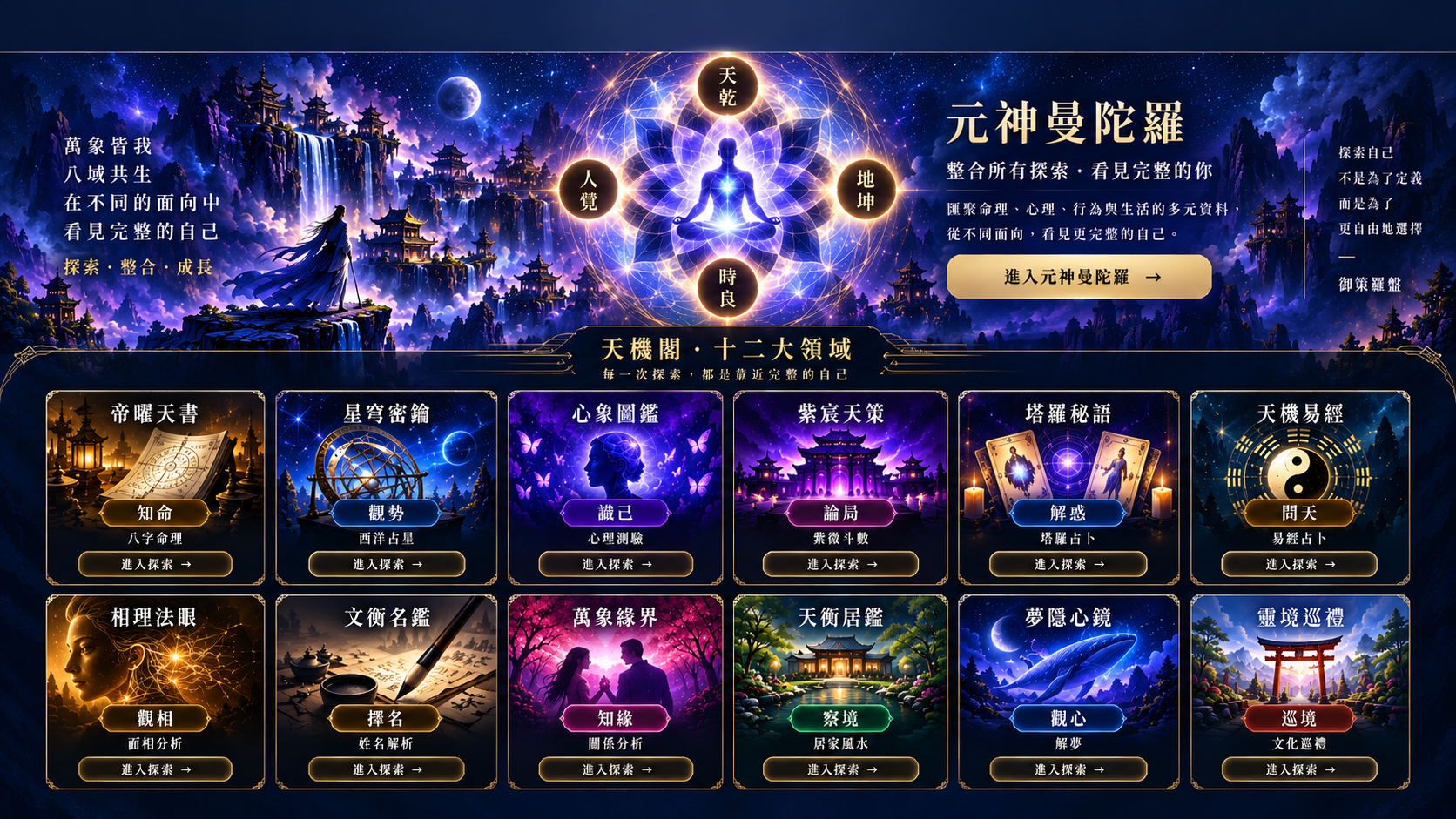 御策羅盤天機閣十二大領域