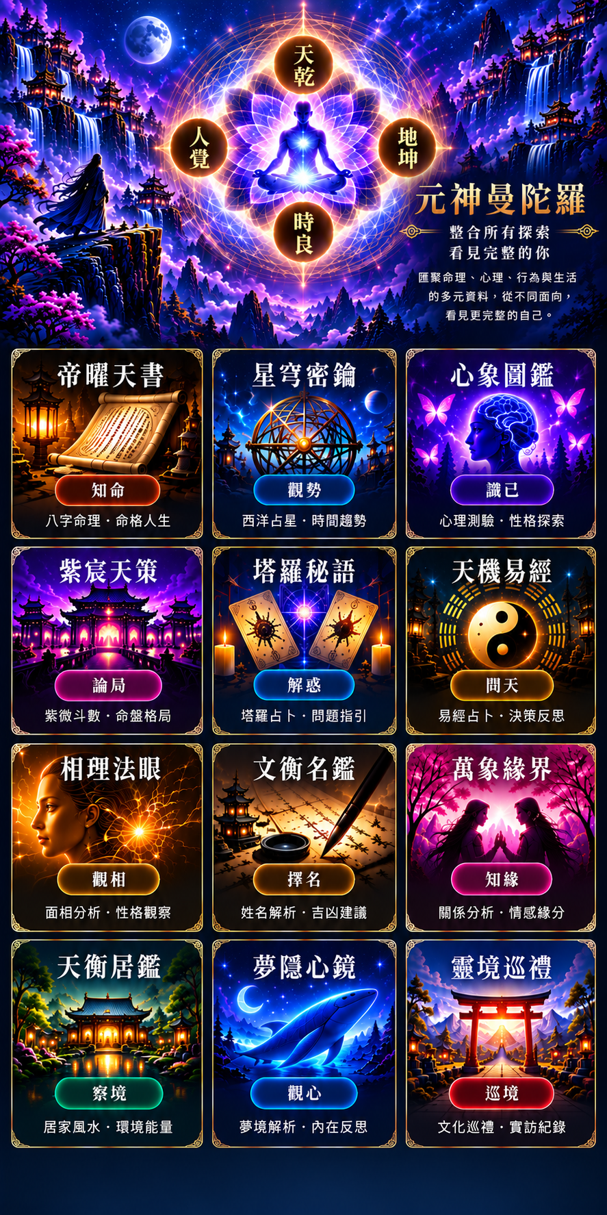 御策羅盤天機閣十二大領域